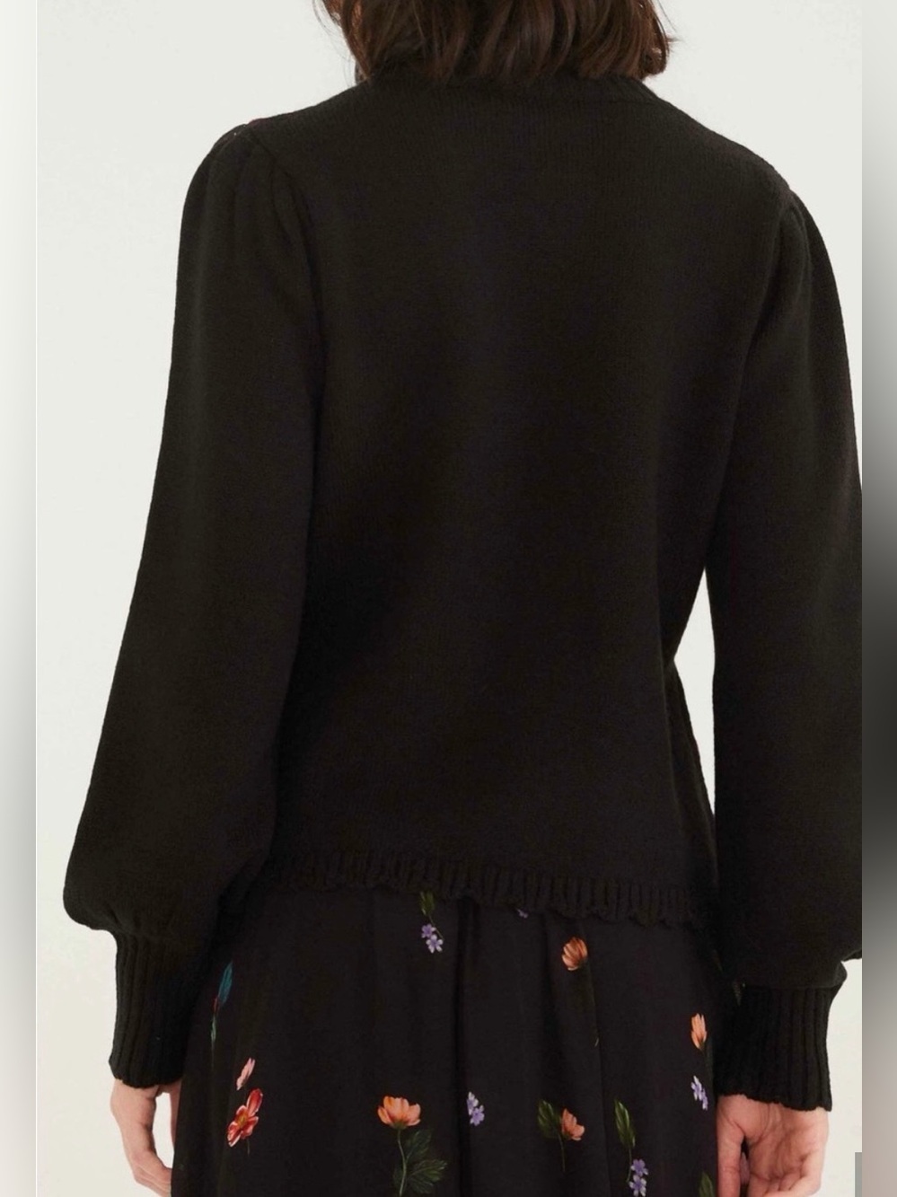 Anthropologie x Farm Rio Mock-Neck Embroidered Pullover Sweater Size Large NWT - Picture 3 of 13